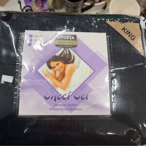 Utopia Bedding Black King Sheet Set